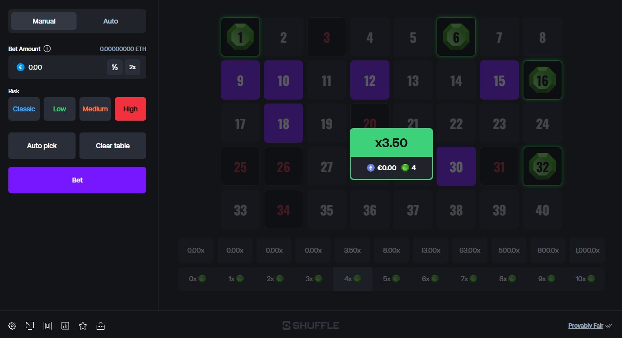 Shuffle Keno Screenshot